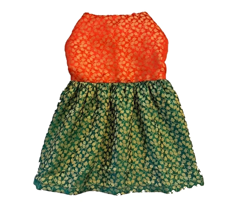 Dog Clothes: Indian Wear Anarkali Dress for Dogs (Red and Green)