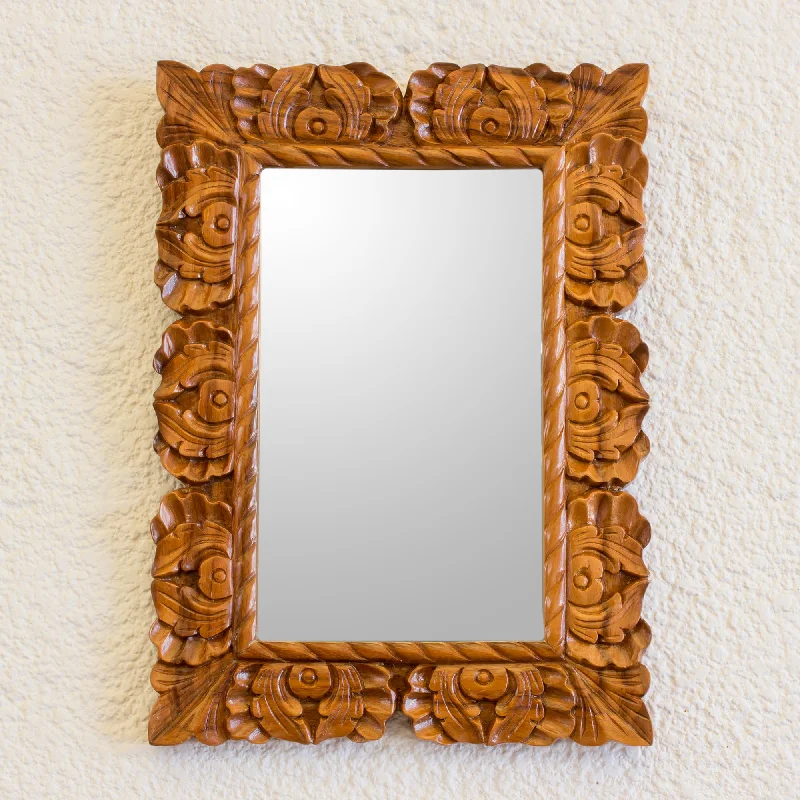 - Air box TSA certified check-inNaturally Baroque Guatemalan Hand Carved Conacaste Wood Wall Mirror - Air box TSA certified check-inNaturally Baroque Guatemalan Hand Carved Conacaste Wood Wall Mirror