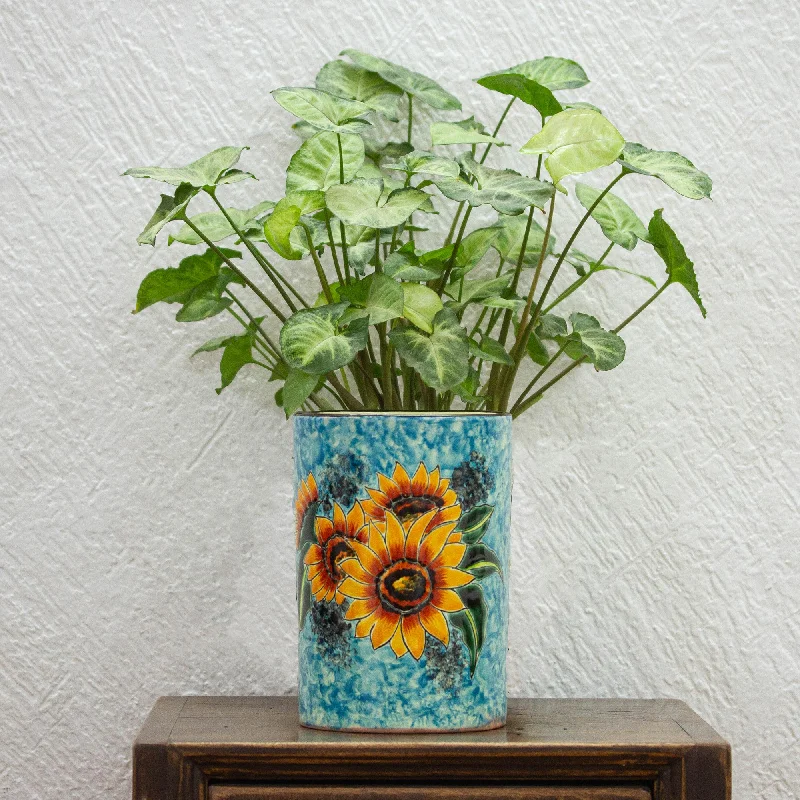 - Solid wood cat climbing frame customizedBrilliant Sunflower Sunflower Motif Ceramic Vase from Mexico - Solid wood cat climbing frame customizedBrilliant Sunflower Sunflower Motif Ceramic Vase from Mexico