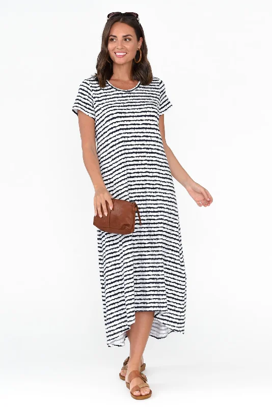 Patrick Navy Stripe Cotton Pocket Dress Patrick Navy Stripe Cotton Pocket Dress