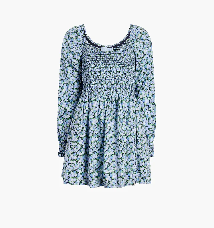 The Norah Nap Dress - Pansy in Blue Multi Cotton