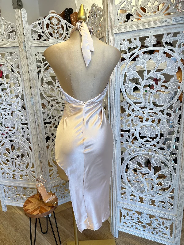 Champagne Chain Halter Neck Dress Champagne Chain Halter Neck Dress