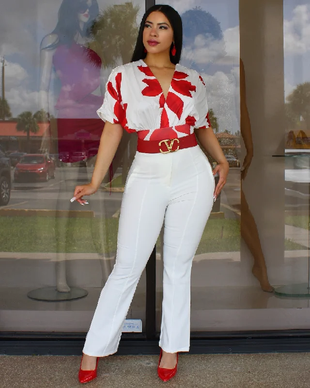 Everywhere You Go High Waist Flare Pants White