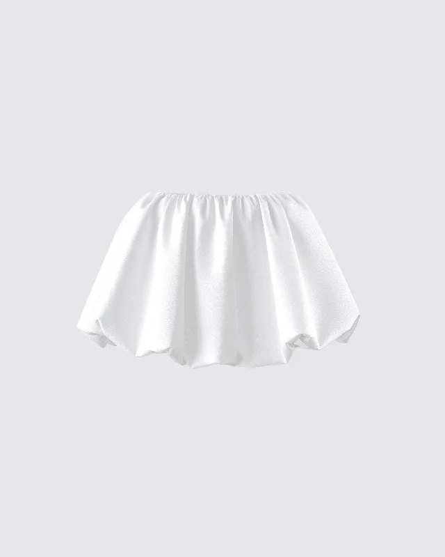 Seona White Bubble Mini Skirt