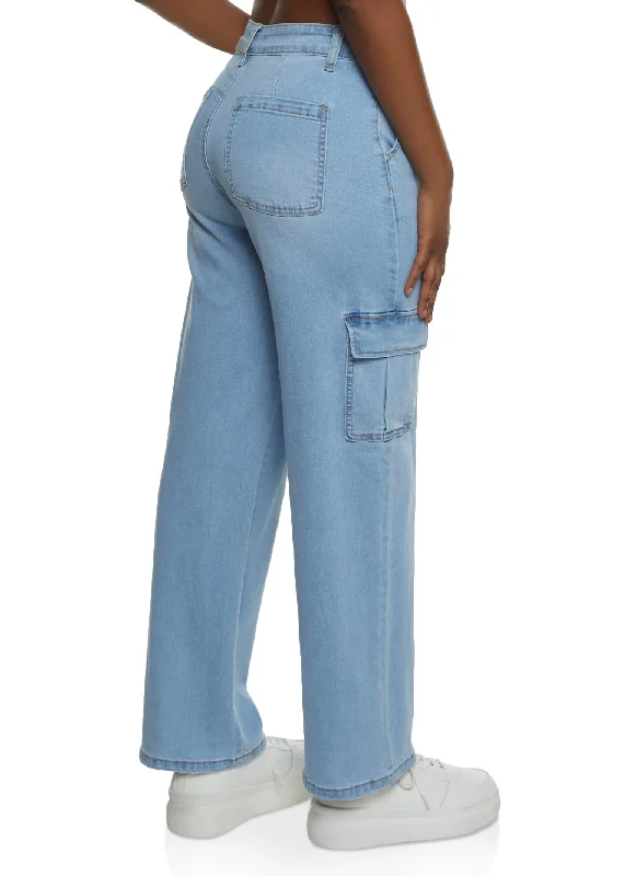 WAX Whiskered Straight Leg Cargo Jeans