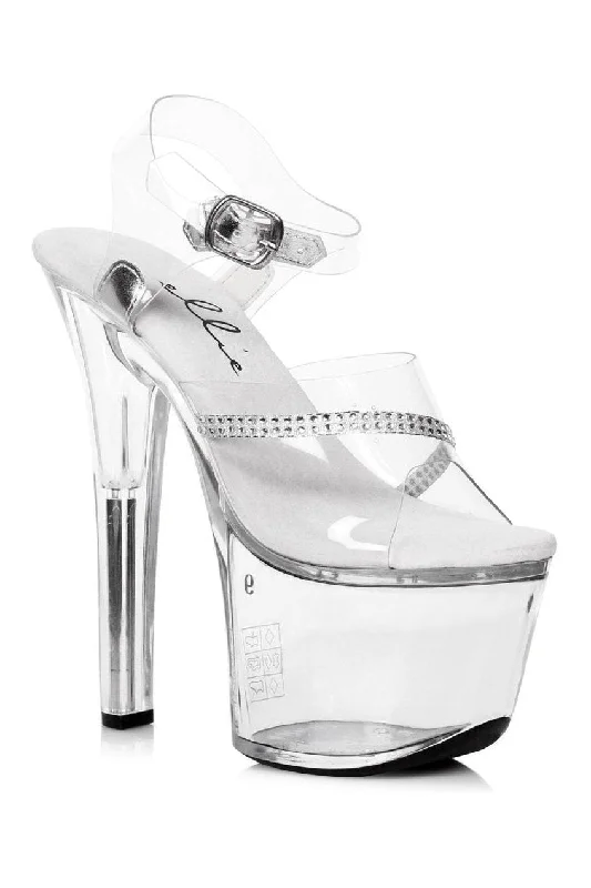 711-JEWEL Stripper Sandal | Clear Vinyl