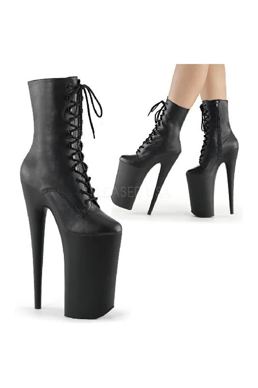 BEYOND-1020 Platform Boot  | Black Faux Leather