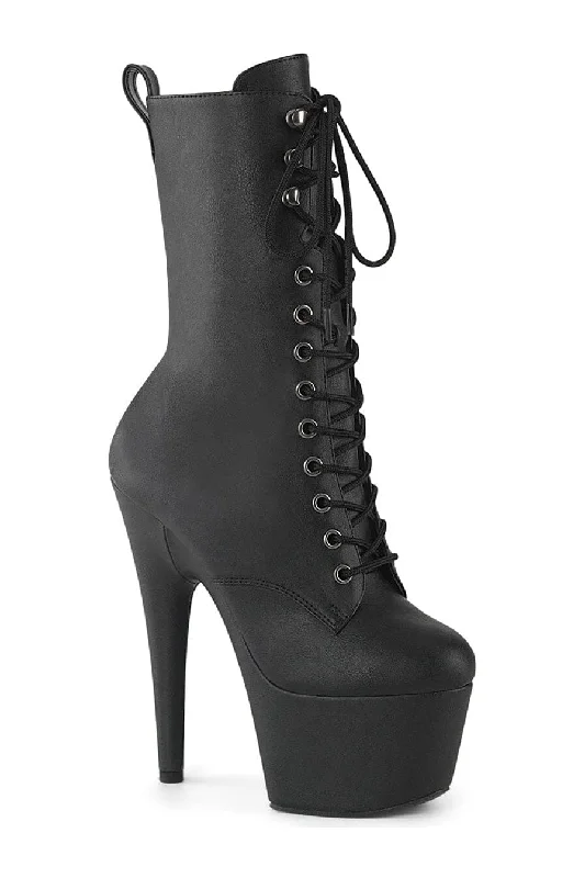 ADORE-1049WR Black Faux Leather Ankle Boot