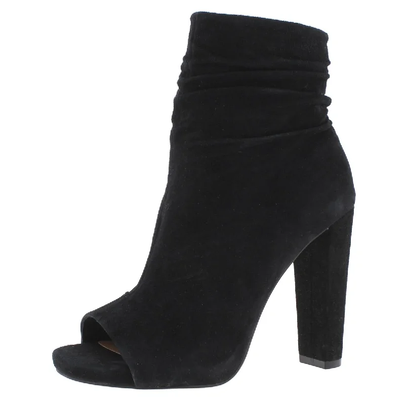 Ellison Womens Suede Open Toe Ankle Boots