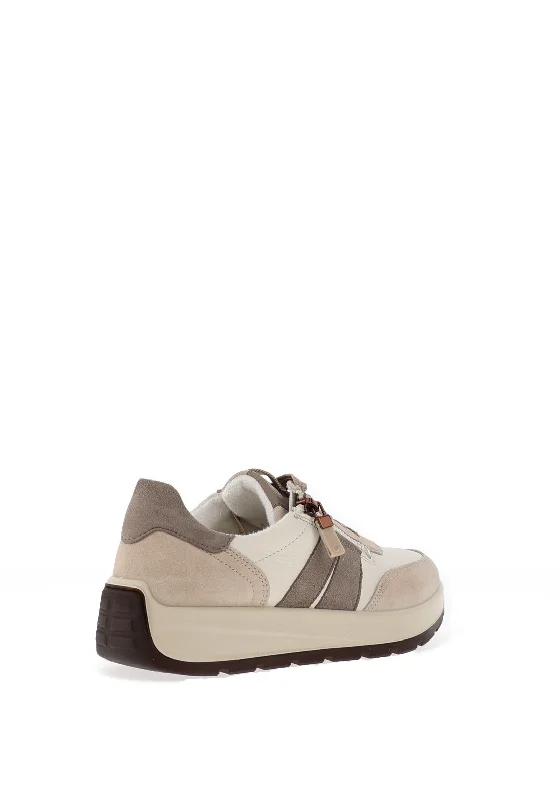 Ara Zip Detail Platform Trainers, Neutral