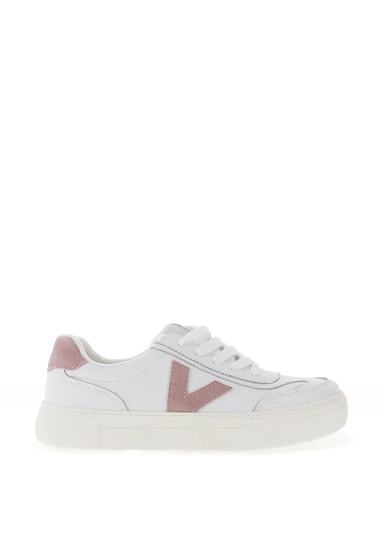 Drilleys Fleece Lined Platform Trainers, Pink Daisy