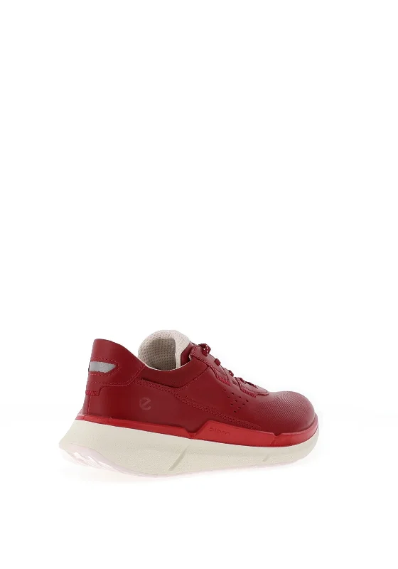 Ecco Biom 2.2 Leather Lace Up Trainers, Red