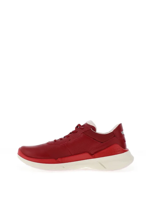 Ecco Biom 2.2 Leather Lace Up Trainers, Red