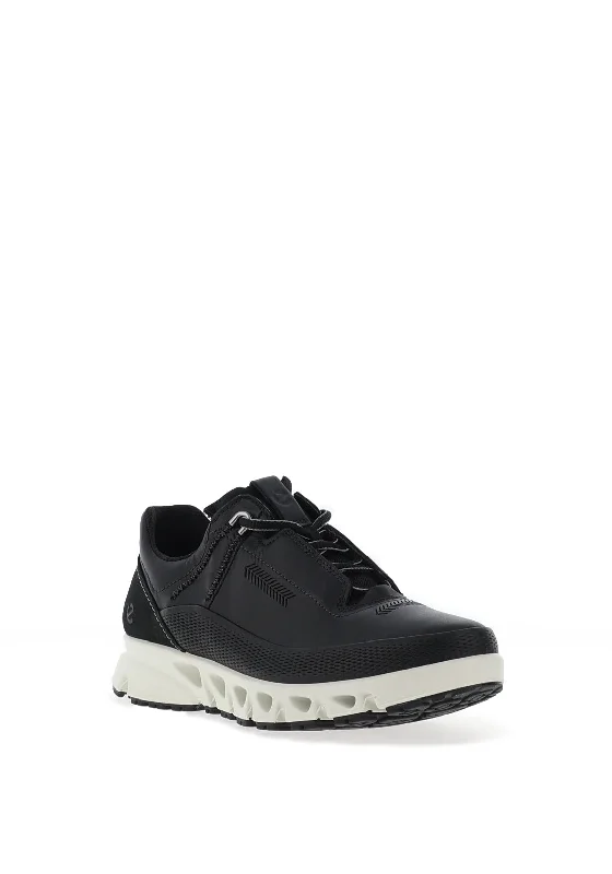 Ecco Leather Lace Up Trainers, Black