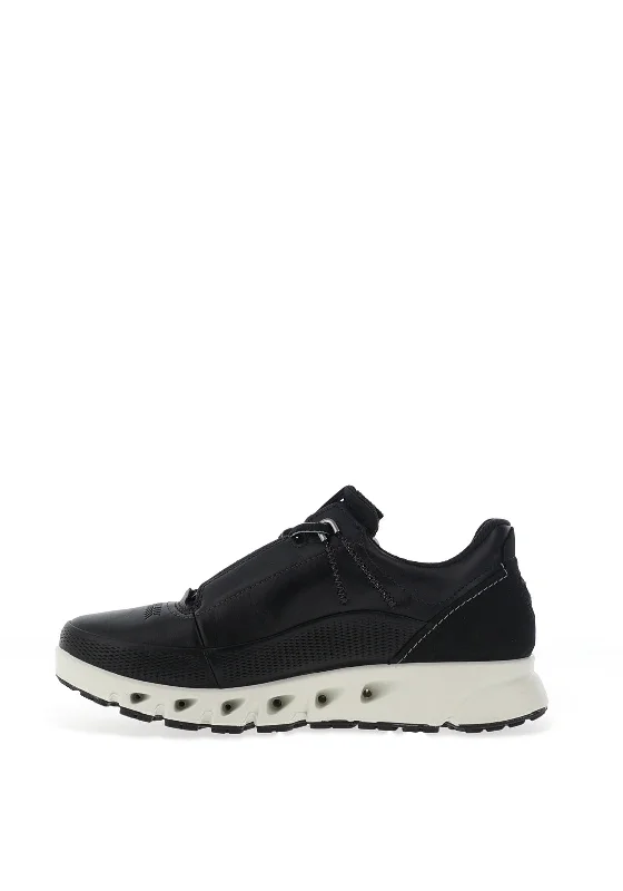 Ecco Leather Lace Up Trainers, Black