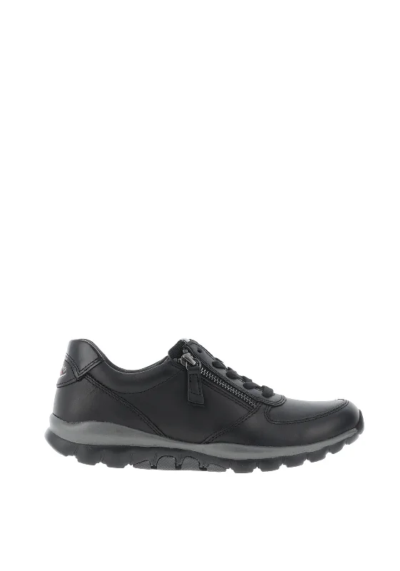 Gabor Rolling Soft Lace Up Trainers, Black