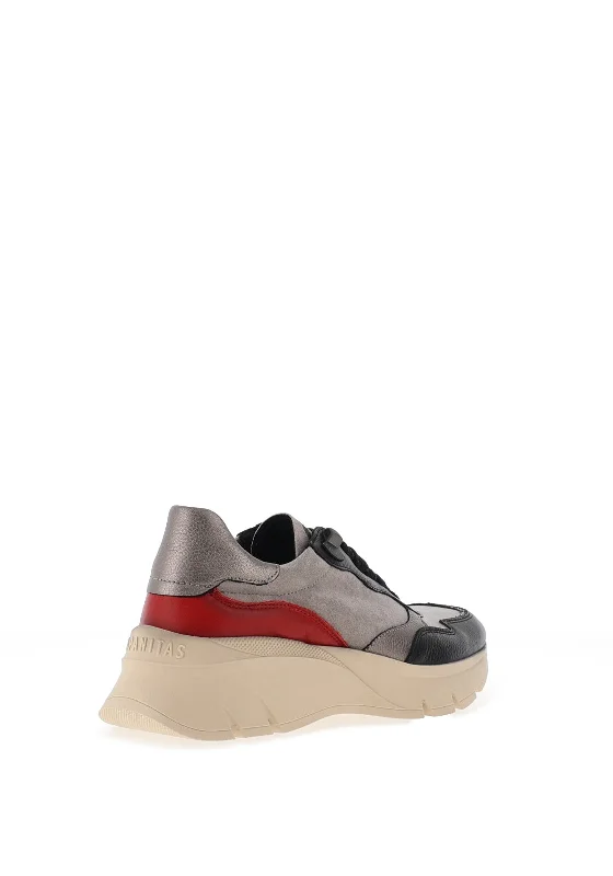 Hispanitas Colour Block Platform Trainers, Grey Multi