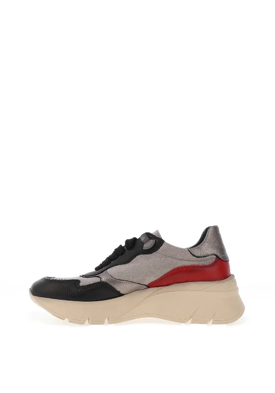 Hispanitas Colour Block Platform Trainers, Grey Multi