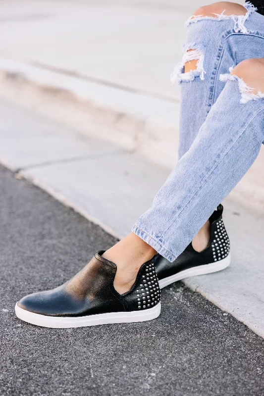 In Good Company Black Studded Sneakers