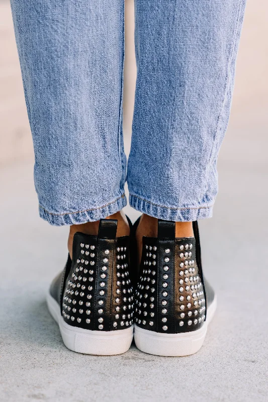 In Good Company Black Studded Sneakers