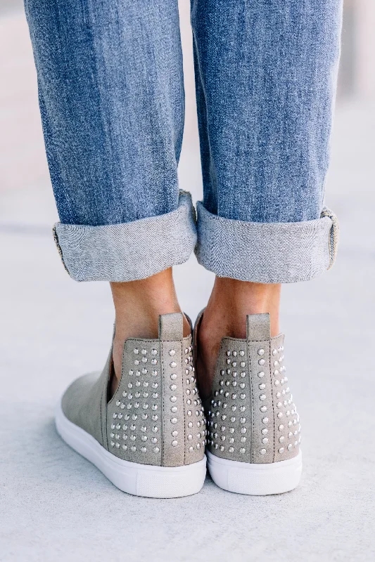 In Good Company Gray Studded Sneakers