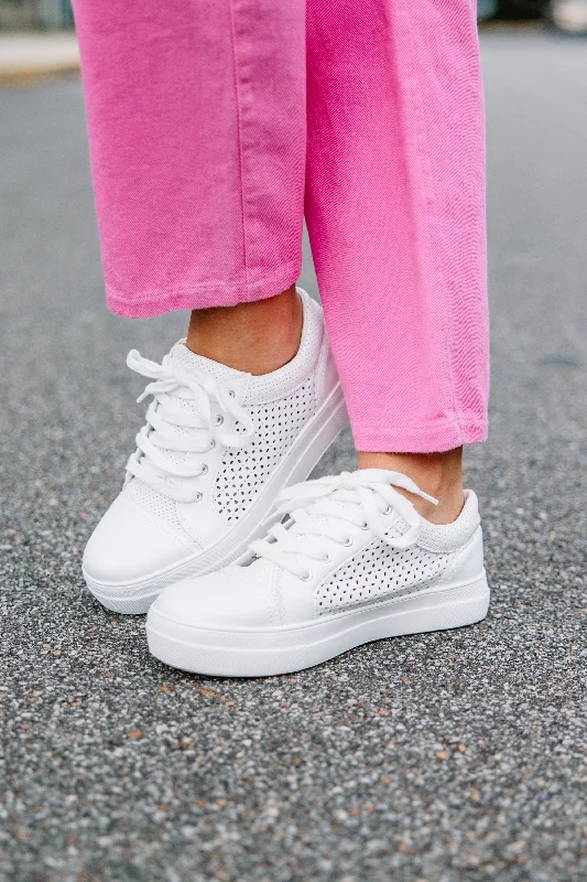 It's Time White Perforated Sneakers