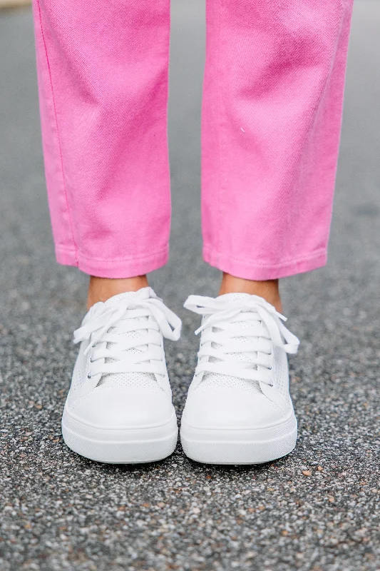 It's Time White Perforated Sneakers