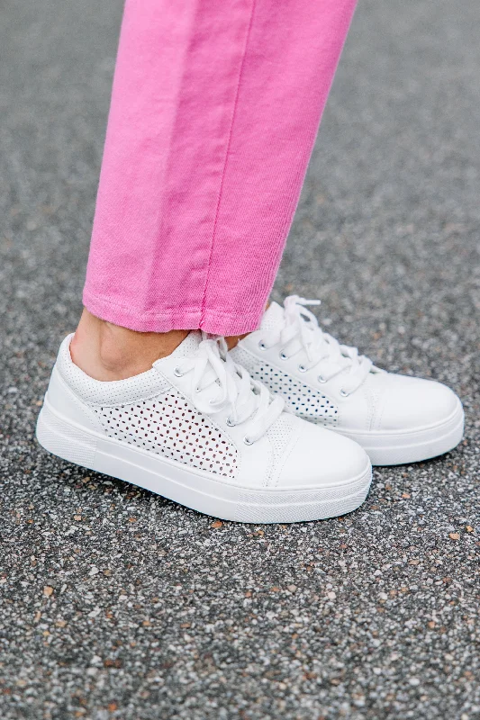 It's Time White Perforated Sneakers