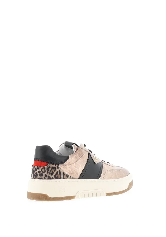 Nero Giardini Leopard Detail Metallic Platform Trainers, Bronze