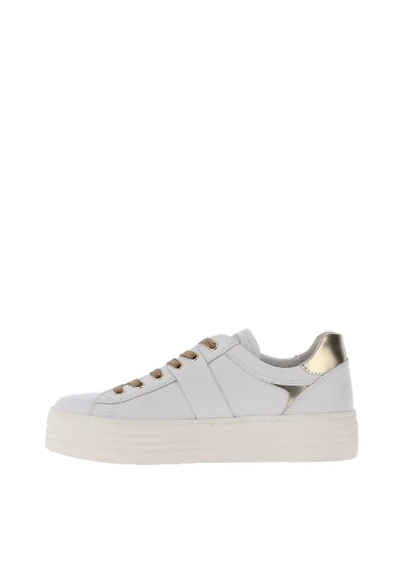 Nero Giardini Lace Up Platform Trainers, White