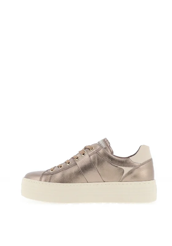 Nero Giardini Metallic Platform Trainers, Gold