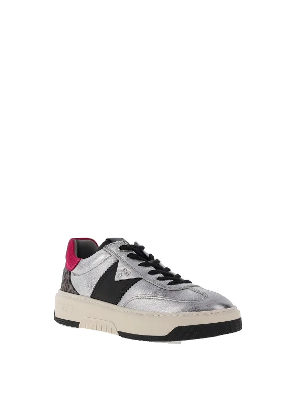 Nero Giardini Lace Up Platform Trainers, Silver