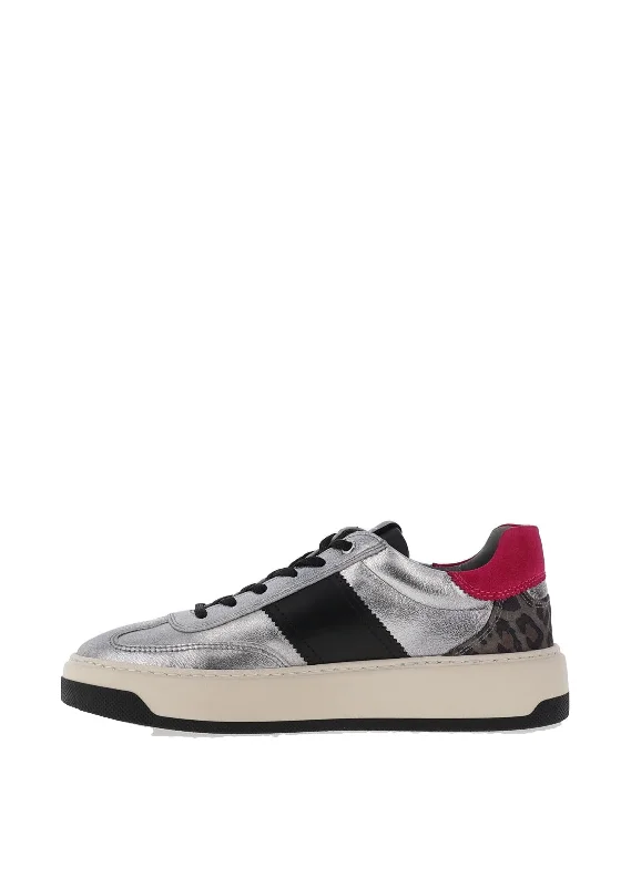 Nero Giardini Lace Up Platform Trainers, Silver