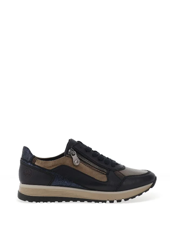 Rieker Zip Detail Trainers, Navy