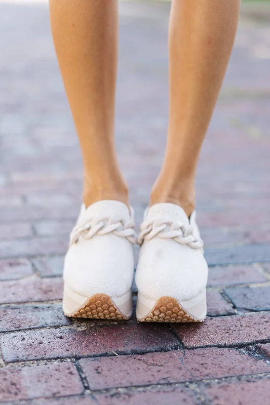 Stay On Course Ivory White Sneakers