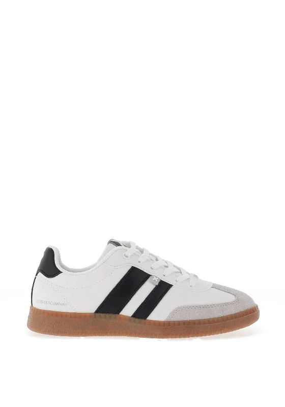 Xti Stripe Detail Lace Up Trainers, White