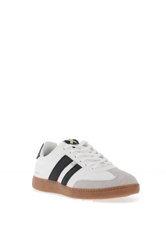 Xti Stripe Detail Lace Up Trainers, White