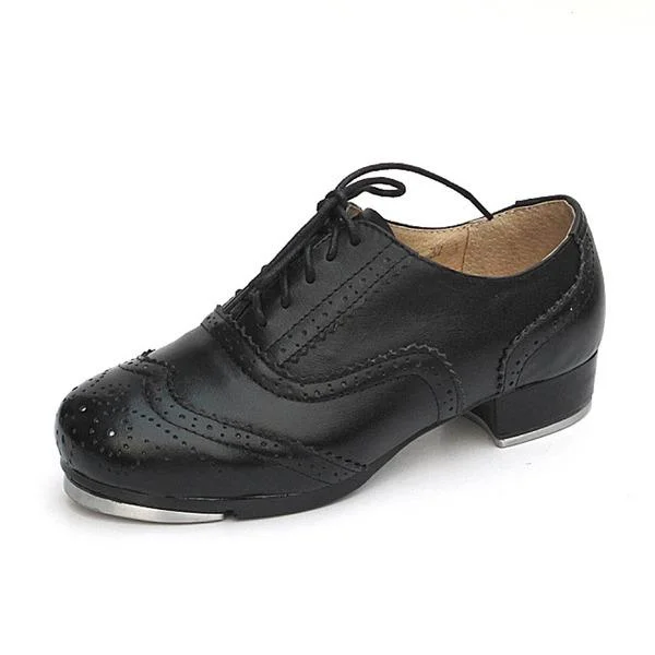 Unisex Microfiber Leather Flats Tap Dance Shoes