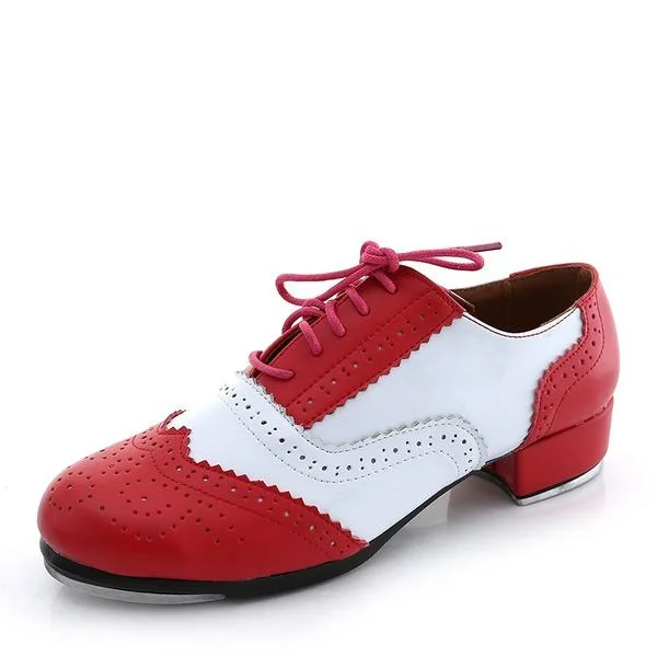 Unisex Microfiber Leather Flats Tap Dance Shoes